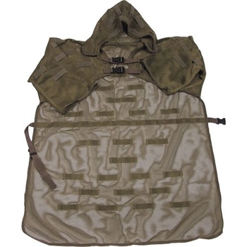 MFH kamuflážny sieťový s pútkami a kapucňou oliv