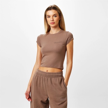 Image 1 of Jack Wills Тениска Jack Wills Women's Cropped Short-Sleeve Slim Fit T-Shirt - Mocha