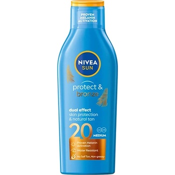 Nivea Sun Protect & Bronze слънцезащитно мляко spf 20 унисекс 200 мл