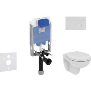 Ideal Standard ProSys - Комплект за предстенен монтаж, тоалетна и седалка Eurovit, бутони Oleas M1, Rimless, SoftClose, хром ProSys80M SP126 (ProSys80M SP126)