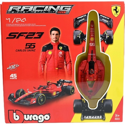 Bburago Ferrari F1 Sf-23 Team Scuderia Ferrari N 55 Season 2023 Carlos Sainz Červená Černá 1:24