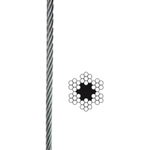 Oceľové lano pozinkované 6x7+FC,B, DIN 3055 8 mm 6x7+FC (textilná duša) 1 m