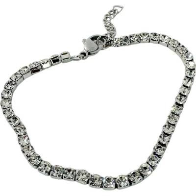 Graart Tenisový náramek s barevnými zirkony TBR0007-BI-DI Bílá/Diamant
