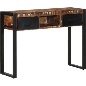 vidaXL Конзолна маса, многоцветна, 100x35x75 см, масивна дървесина, регенерирана (4015928)