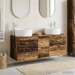 vidaXL Комплект мебели за баня 3 бр. Старо дърво 49, 5 x 44, 5 x 65, 5 см (3405961)