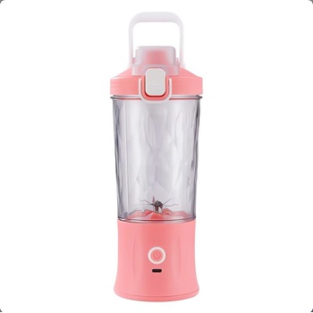 Verk 07296 Láhev se Smoothie mixérem LED RGB 600 ml růžová
