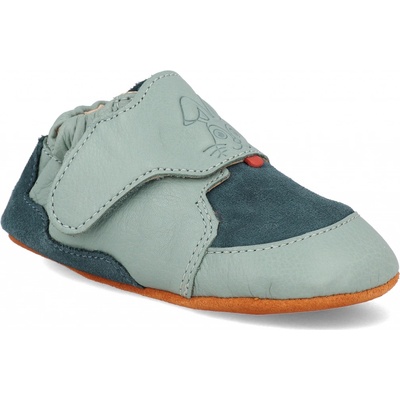 Affenzahn Krabbelschuh Leder Crawly Bunny Petrol