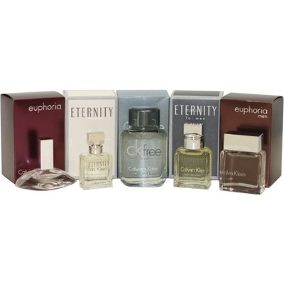 Calvin Klein Euphoria Woman 4 ml + Eternity Woman 5 ml + CK Free 10 ml + Eternity Man 10 ml + Euphoria Man 10 ml dárková sada