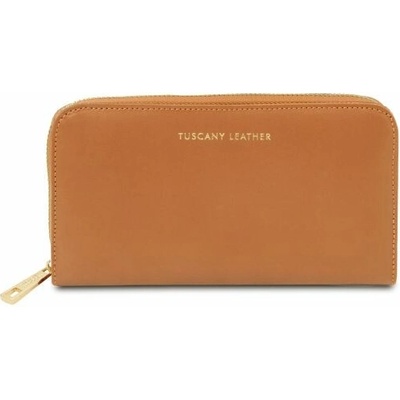 Tuscany Exkluzívna kožená peňaženka na zips Venere Leather Koňaková