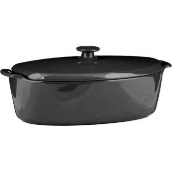 Image 1 of Emile Henry 42 х 25 см черна керамична овална тава с капак emile henry
