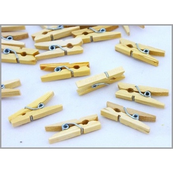 Mini kolíčky natur dřevěné - 25mm - 100 ks
