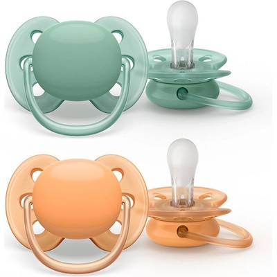 Avent SCF091/03 Dudlík Ultra Soft zelená/oranžová – Zboží Dáma