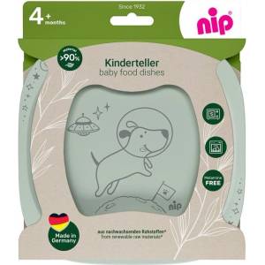 NIP Детски чинии за хранене NIP - Еat Green, 2 броя, зелени (4000821427273)