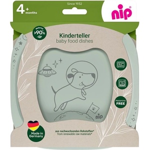 NIP Детски чинии за хранене NIP - Еat Green, 2 броя, зелени (4000821427273)