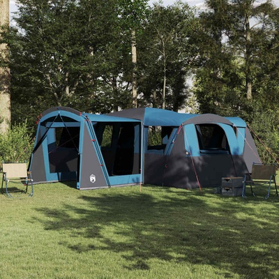 vidaXL Семейна палатка за 20 души Синьо и сиво 745 x 700 x 217 см (42004078)