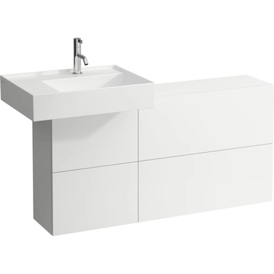 Laufen Skříňka pod umyvadlo s dvířky a dvěma výklopy, umyvadlo vlevo H4082910336401 Varianta: Bílá mat