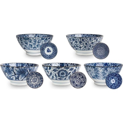 EDO JAPAN Japonská Miska Modrý kvetinový vzor mix 5 |18 x 9 cm
