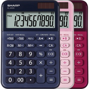 Sharp Настолен калкулатор Sharp EL335, 10 разряда, розов (09470-А-РОЗОВ) Калкулатори