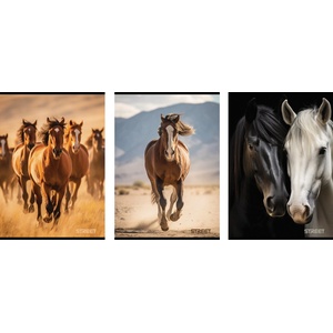 STREET Тетрадка с телчета А4, 60 листа, широки редове, БГ, Horses (25605-А-HORSES)