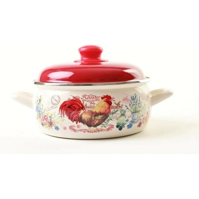 Metalac Kastrol kohout, mělký kastrol Prince s poklicí 24 cm, 4,75 l