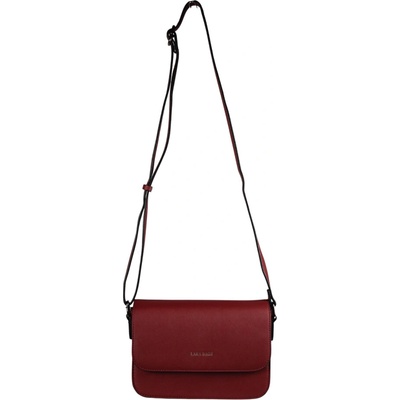 CINDY dámska crossbody koženková kabelka Tmavočervená