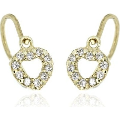 Zlatnictví U Kostela dětské náušničky bílá srdíčka 705Bž