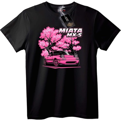 NOONEBRAND Тениска Розова Miata MX-5 с Цветове на Вишна - L, White
