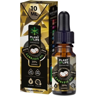 PLANT OF LIFE CBD Kapky Kokosový olej s CBD 20% Fullspectrum 10 ml