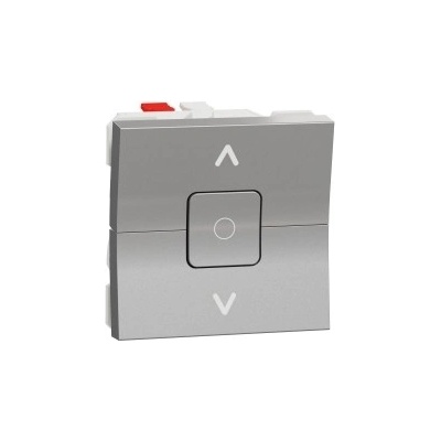 Schneider Unica - Žalúziový jednopólový spínač 6A, 2M, Aluminium