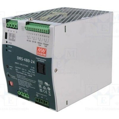 MEAN WELL DRS-480-24 Napájecí zdroj: vyrovnávací; na lištu DIN; 480W; 24VDC; 20A; OUT: 1