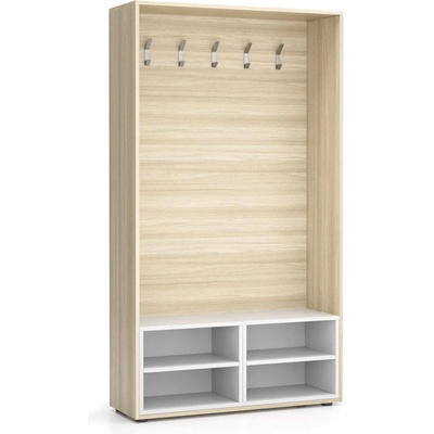 Plan šatní stěna border s botníkem dub přírodní bílá