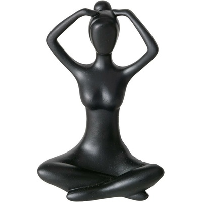 Boltze Home Dekorační figurka Jóga, žena, 10 cm černá