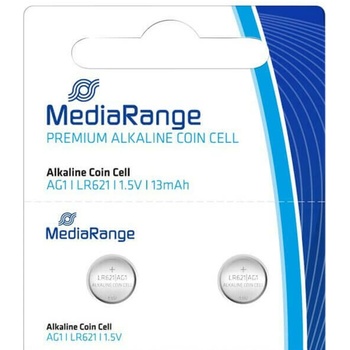 MediaRange Батерии алкални MediaRange Premium Coin Cells MRBAT110 AG1 (LR621), 1.5V, 13mAh, 2бр (MRBAT110_2Pack)