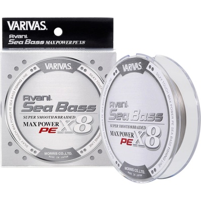 VARIVAS Šňůra Avani Sea Bass Max Power PE X8 Stealth Gray #1,5 150m 0,205mm 12,9kg