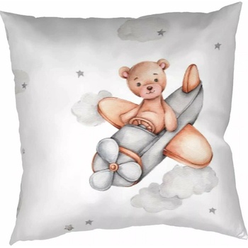 Dadka bavlna Teddy bear plane 40 x 50 cm