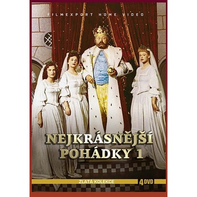 Nejkrásnější pohádky 1: Byl jednou jeden král + Dařbuján a Pandrhola + O medvědu Ondřejovi / Jak se Franta naučil bát + Princezna se zlatou hvězdou, 4 DVD