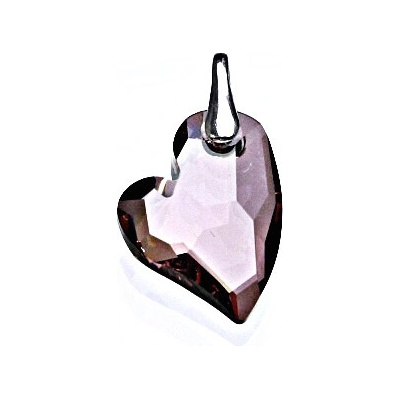 Čištín Stříbrný přívěsek se Swarovski krystalem antique pink, srdce P 1399