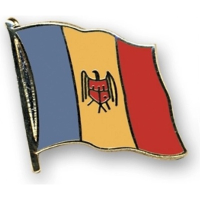 Odznak (pins) 20mm vlajka Moldavsko - farebný