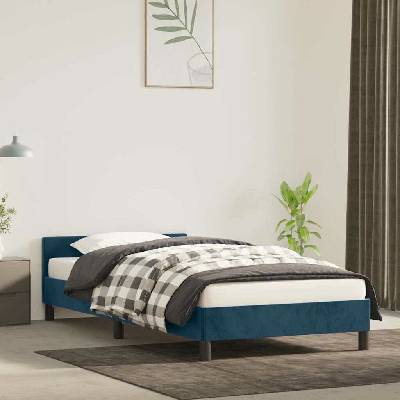 zahrada-XL 347547 Rám postele bez matrace tmavě modrý samet