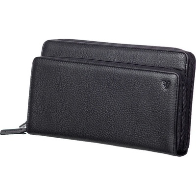 Dámska kožená peňaženka Roncato Aventus Lady with Double Zip 01 Nero Black