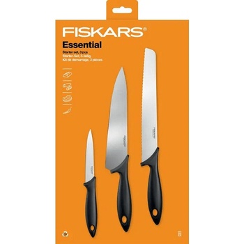 Fiskars Комплект кухненски ножове Fiskars Essential, 3 броя (FS 1065583)