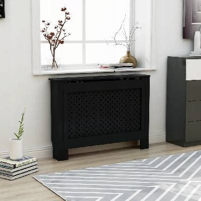 Kryt na radiátor MDF deska 112 x 81 cm černý