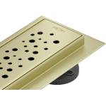 Mexen Flat 360° M12 въртящ се линеен сифон 50 см, четкано златно - 1A21050-40 (1A21050-40)
