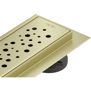 Mexen Flat 360° M12 въртящ се линеен сифон 50 см, четкано златно - 1A21050-40 (1A21050-40)