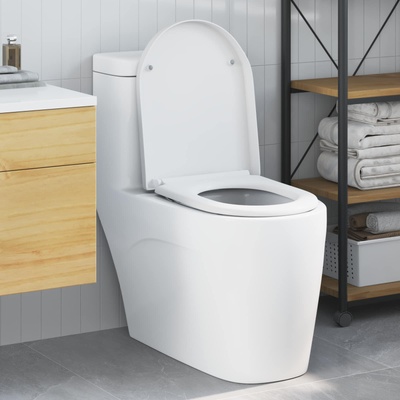vidaXL Тоалетна седалка Бяло 49 x 36 x 4 см Дуропласт (42002357)