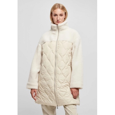 Urban Classics Ladies Sherpa Quilted coat softseagrass/whitesand