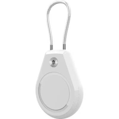 HQWear Водоустойчив калъф Apple AirTag със стоманен кабел - бял (5907769372407)