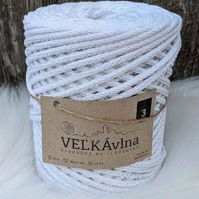 Velká vlna Špagát 3mm Sněhová vločka s lurexem