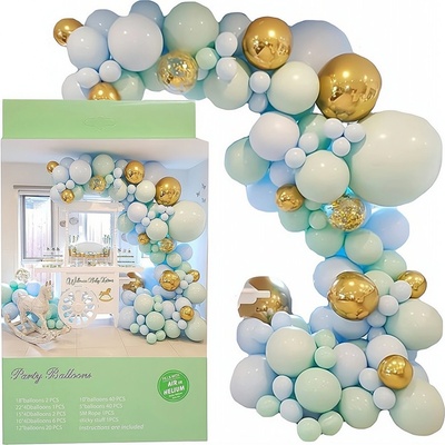 bHome Velká sada balónků na girlandu zeleno zlatá