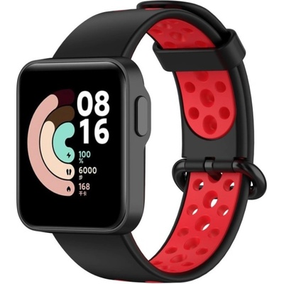 ESES Silikonový řemínek dírkovaný černočervený pro Xiaomi Mi Watch Lite 1530002413